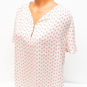 No Frills Los Angeles Blouse Top Off White Pink Designs